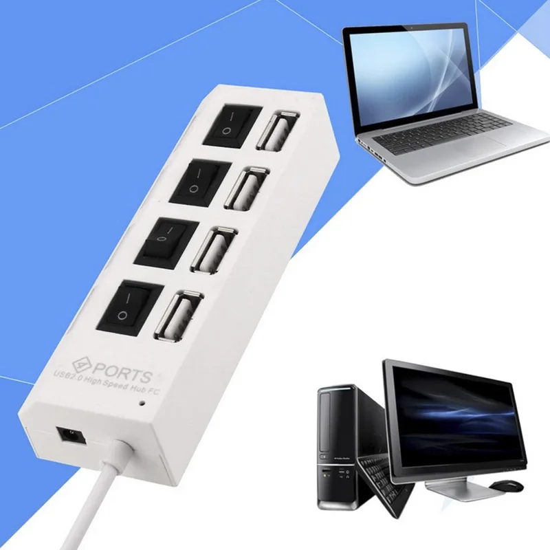 USB HUB 4/7 Port Multiple Expander With ON/OFF Switch Multi USB Splitter Hub 4ports 7ports Adapter Computer Accessories thumbnail 5