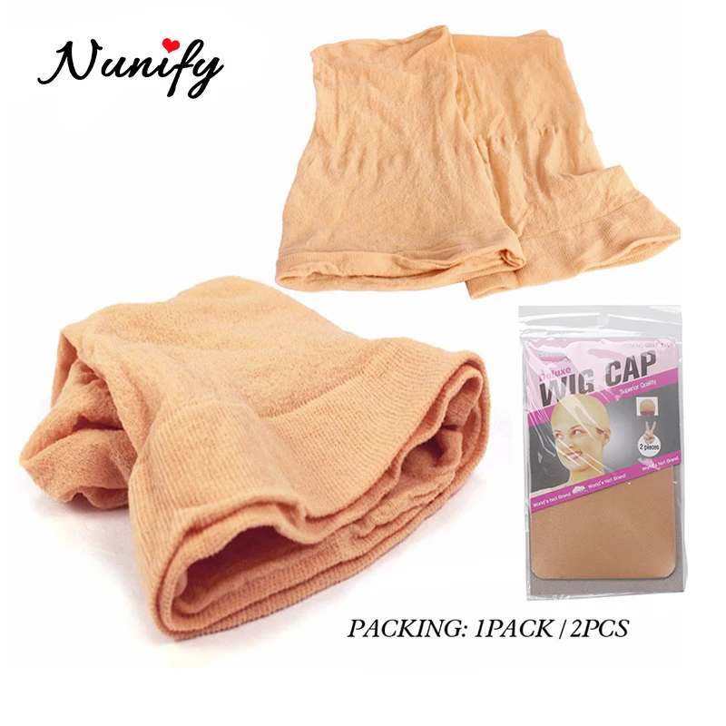 Nunify Nude Stocking Wig Cap Mesh Net Bald Cap For Install Wigs 2Pcs/Pack Free Size Strechy Stocking Cap Breathable Hairnet thumbnail 4