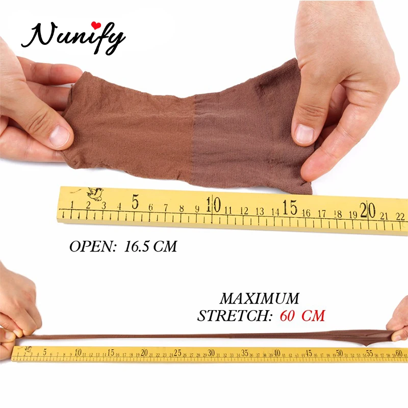Nunify Nude Stocking Wig Cap Mesh Net Bald Cap For Install Wigs 2Pcs/Pack Free Size Strechy Stocking Cap Breathable Hairnet thumbnail 5