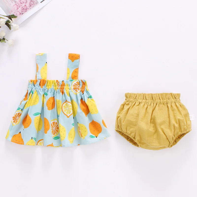 Summer Newborn Baby Clothes For Girls Boys Set Print Thin Mini Dress And PP Shorts 2Pcs Set Infant Baby Clothing Outfit 6-24M thumbnail 3