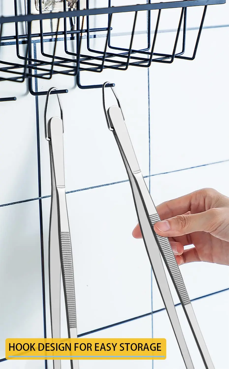 12inch Kitchen Tweezers Fine Tweezer Tongs Extra-Long Stainless Steel Cooking Tweezers for Kitchen Food Cooking Sea Food and BBQ thumbnail 5