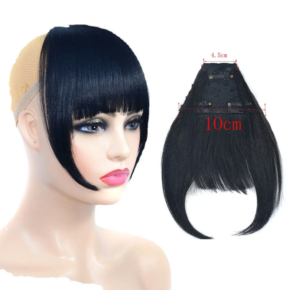 Synthetic Wig Haipiece Yaki Drawstring Ponytail Extension with Bangs Long Straight Clip in for Black Women Girl Lady Party Daily thumbnail 2