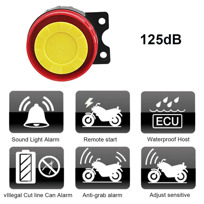 Universal  Motorcycle alarms Motorcycle Bike Alarm System Anti-theft Security Alarm Remote Control Engine Start Alarme thumbnail 4