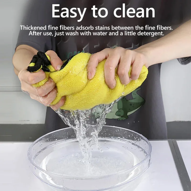 Car Wash Towels Cleaning Cloth Absorbent Dry Cloth General Purpose Microfiber Towel Thickened Yellow 30/40/60cm thumbnail 2