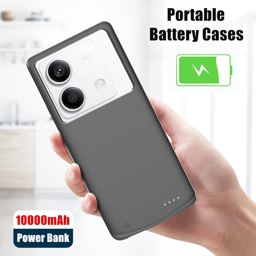 10000mAh For Xiaomi Mi POCO X6 Pro 5G External Battery Cases Portable Charger Power Bank Cover For Redmi Note 13 5G Power Case thumbnail 2