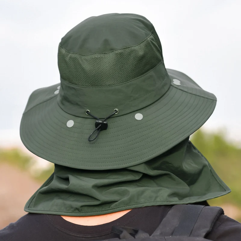 Fisherman's hat, male sun hat, summer outdoor quick drying sun hat, fishing breathable sun hat, female face mask hat thumbnail 2