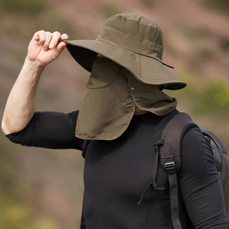 Fisherman's hat, male sun hat, summer outdoor quick drying sun hat, fishing breathable sun hat, female face mask hat thumbnail 4