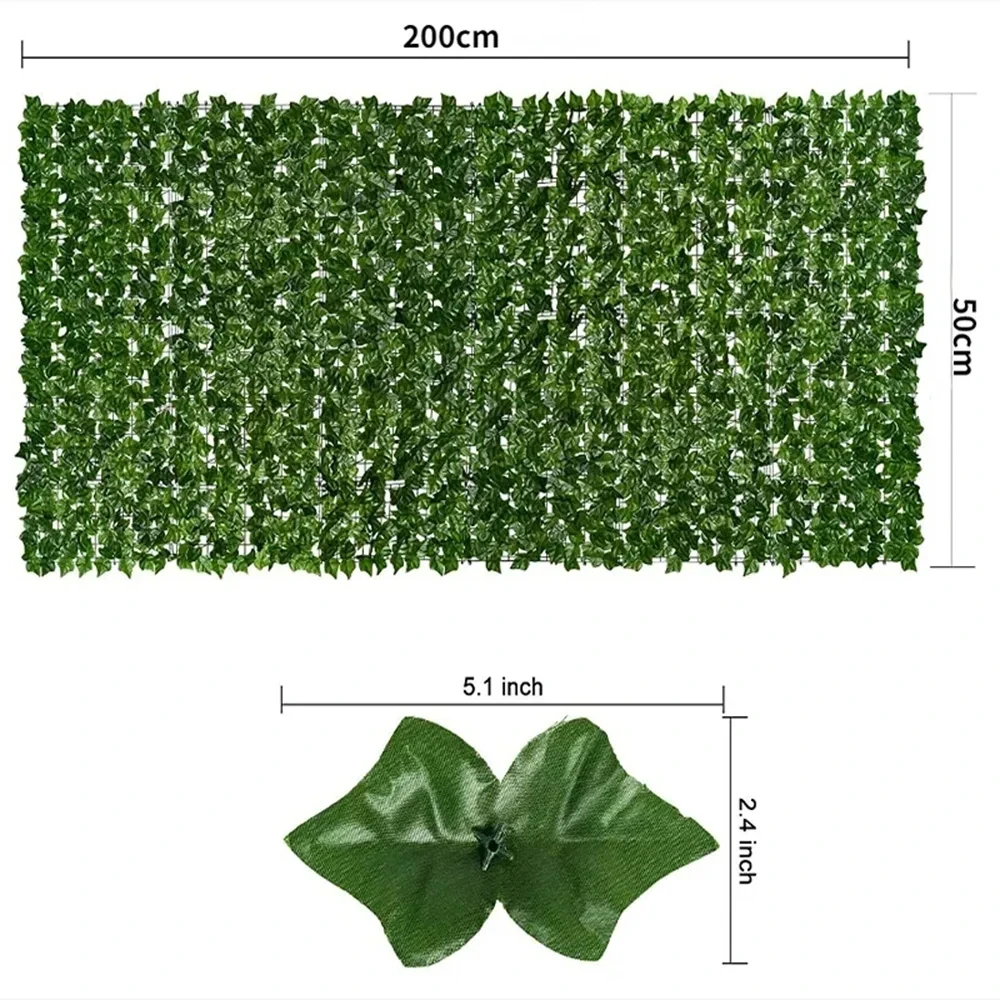 Artificial Ivy Hedge Green Leaf Fence Panels Faux Privacy Fence Screen for Home Outdoor Garden Balcony Decoration thumbnail 6