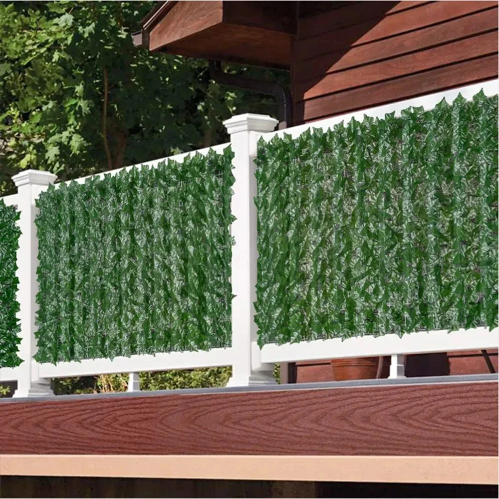 Artificial Ivy Hedge Green Leaf Fence Panels Faux Privacy Fence Screen for Home Outdoor Garden Balcony Decoration thumbnail 4