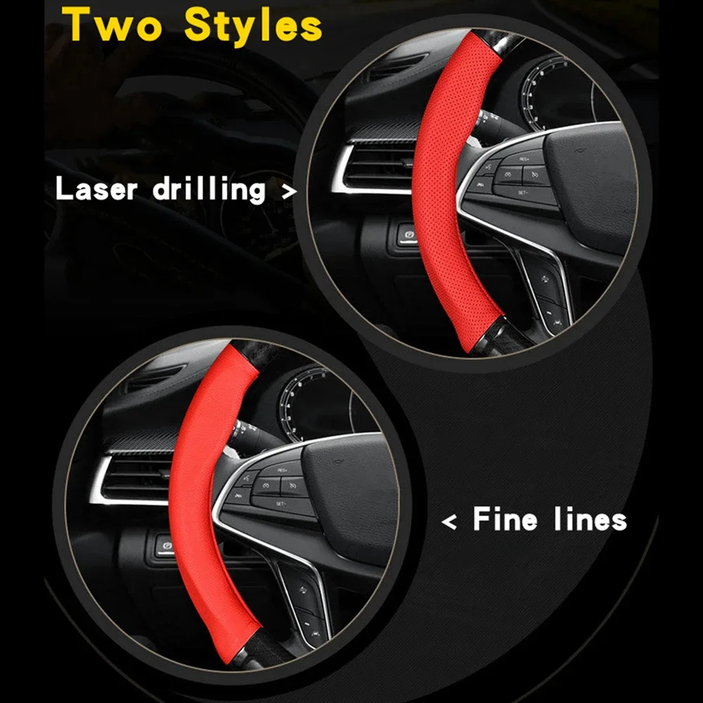 Universal Car Steering Wheel Cover Carbon Fiber Leather Three-dimensional Anti Slip, Timple And Fashionable Car Accessories thumbnail 6