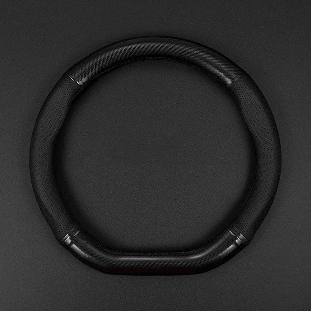 Universal Car Steering Wheel Cover Carbon Fiber Leather Three-dimensional Anti Slip, Timple And Fashionable Car Accessories thumbnail 2