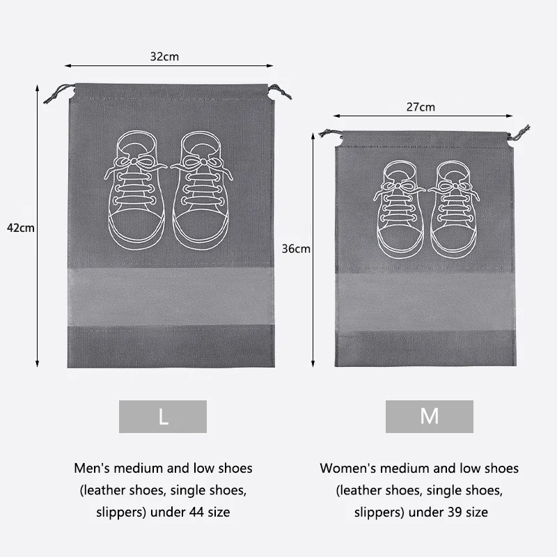 10/5pcs Shoes Storage Bags Closet Organizer Non-woven Travel Portable Bag Waterproof Pocket Clothing Classified Hanging Bag 2025 thumbnail 5