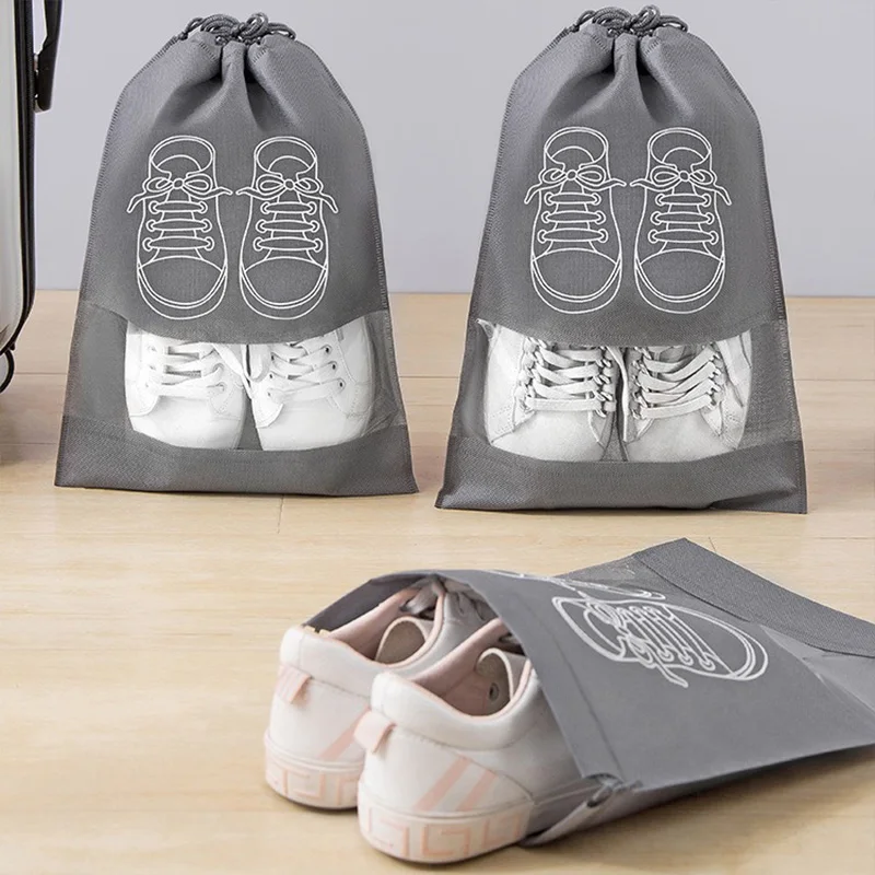 10/5pcs Shoes Storage Bags Closet Organizer Non-woven Travel Portable Bag Waterproof Pocket Clothing Classified Hanging Bag 2025 thumbnail 2
