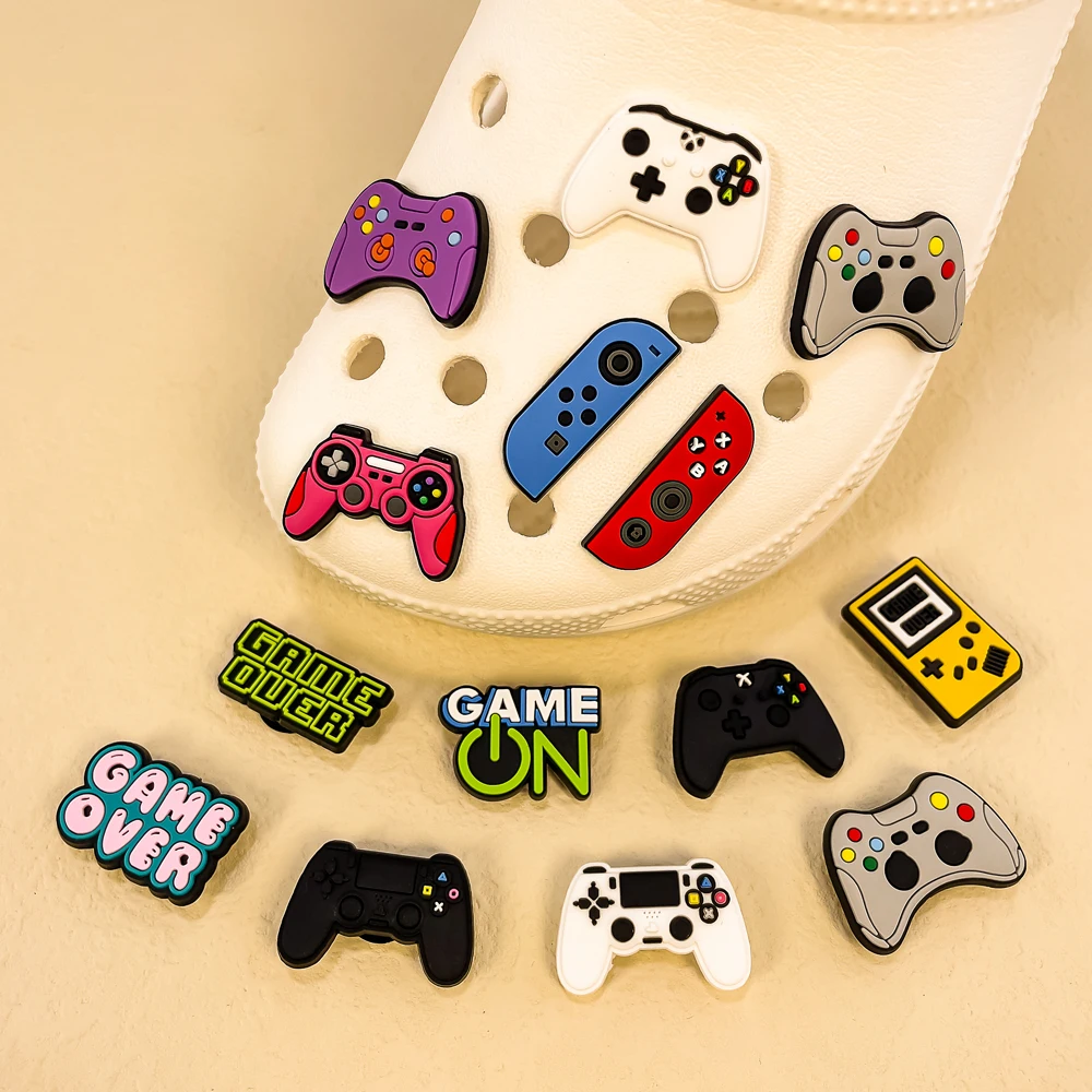 1-13pcs Shoe Charms Game Console Gamepad Shoe Decorations Pins for Men Boy Favor Gifts Clog Accessories Clog Buckle Fit Sandals thumbnail 2