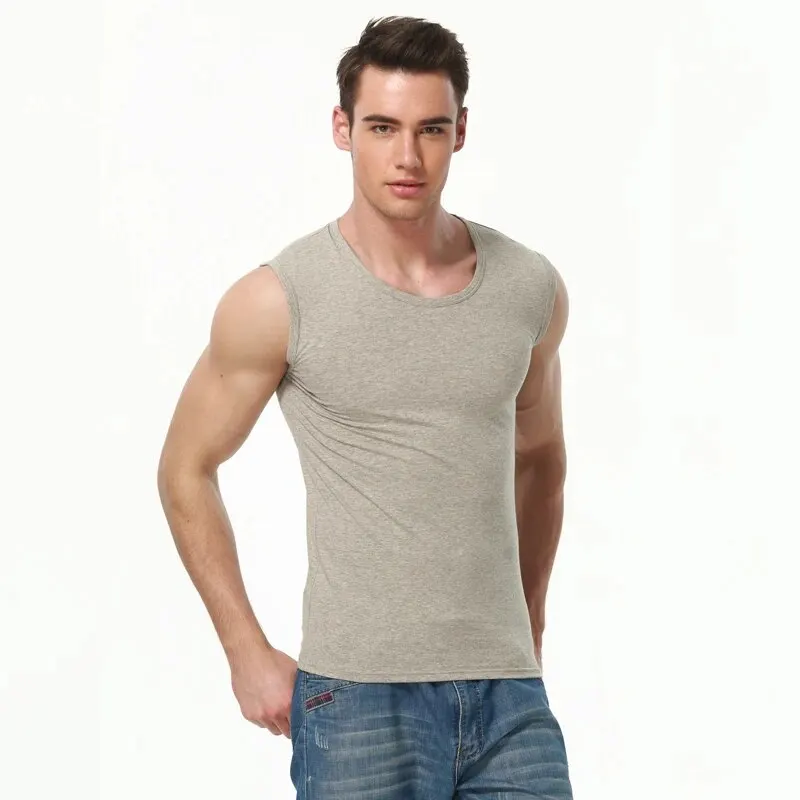 1/3/5 pcs Men's Cotton Sleeveless Thin Vest Young Men's Wide-shouldered Sports Fitness Slim Vest Thin Joker Tight Vest Breathabl thumbnail 3