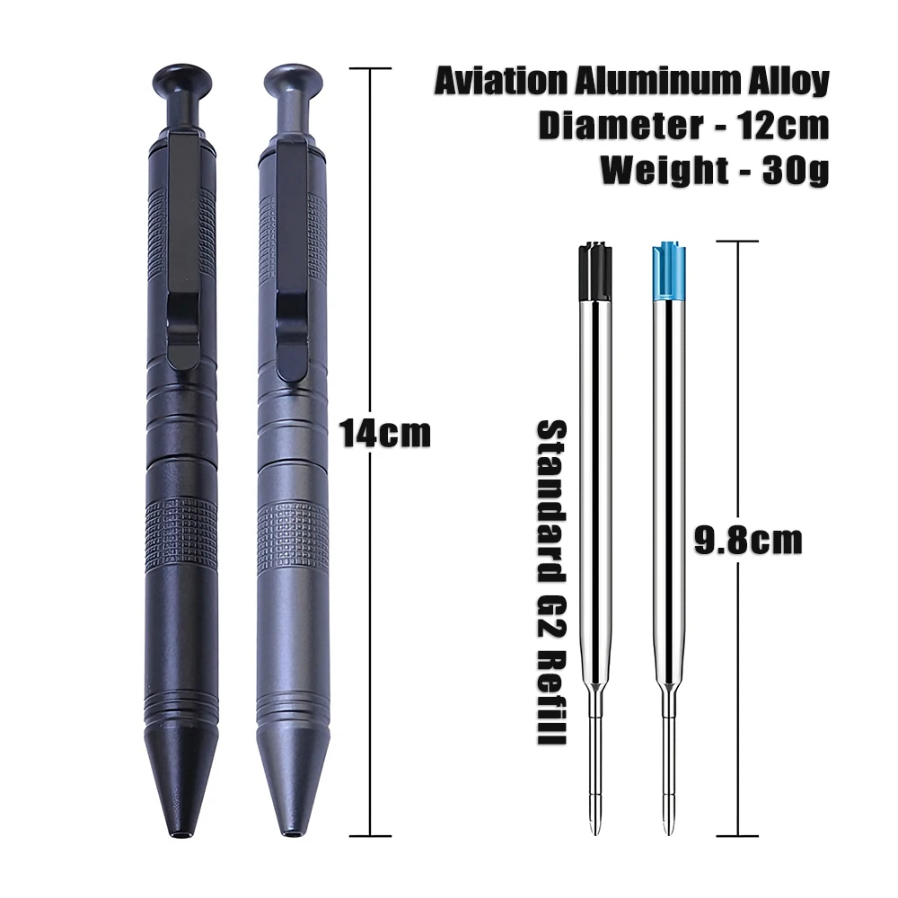 High Quality Metal Signature Pen Self-Defense Tactical Ballpoint Pen Anti-skid Writing Tools Office Supplies Holiday Gift thumbnail 2