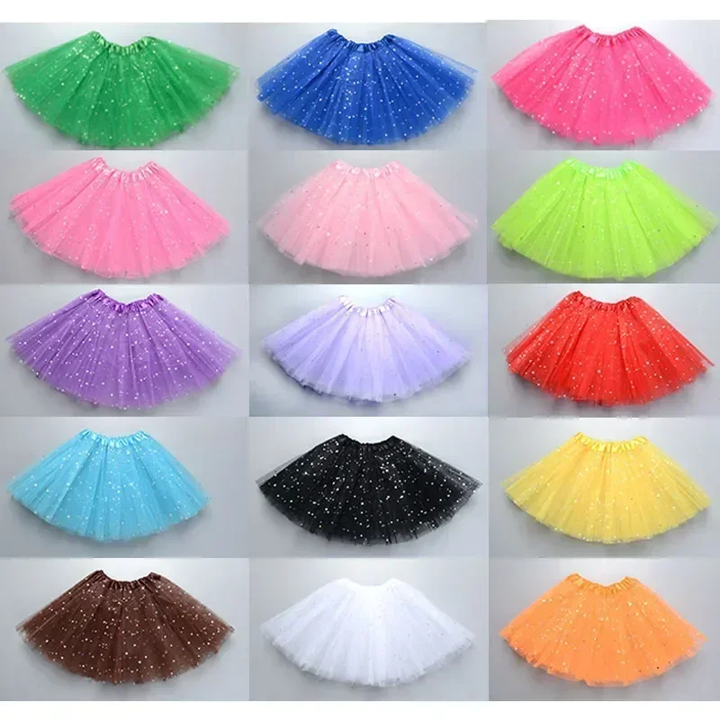 Wholesale  Girls Tulle Star Short Tutu Skirt Children Fancy Ballet Dancewear Party Costume Ball Gown Mini Skirt thumbnail 2