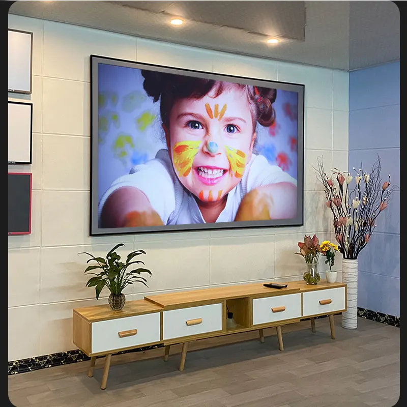 Everycom Projector Screen Reflective Enhance Brightness 60 100 120inch Fabric Cloth Projection Screen Portable for all Projector thumbnail 3