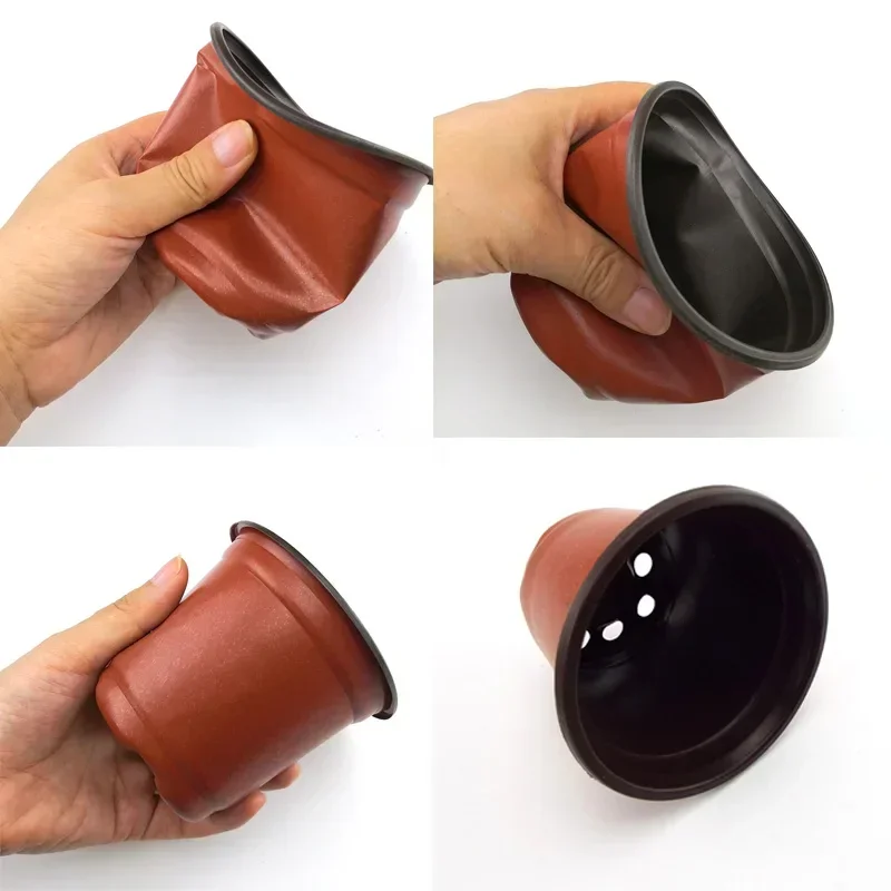 Flowerpot Plastic Grow Box Fall Resistant Tray For Home Garden Plants Nursery Cup Transplant Flower Plant Pots D4 thumbnail 5