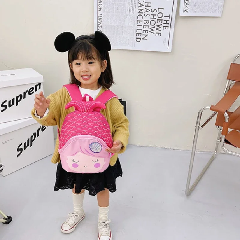 Kindergarten Sequin Princess Toddler Backpack Cartoon Fishtail Backpacks for Kids Cute Mermaid Children'S School Bag Purse Girls thumbnail 5