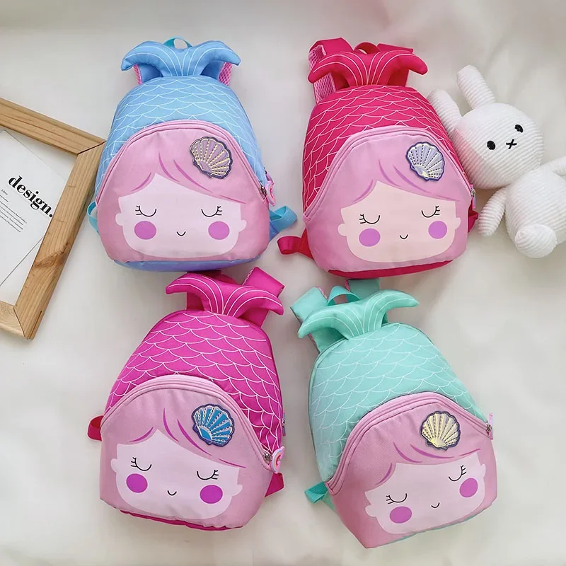 Kindergarten Sequin Princess Toddler Backpack Cartoon Fishtail Backpacks for Kids Cute Mermaid Children'S School Bag Purse Girls thumbnail 2