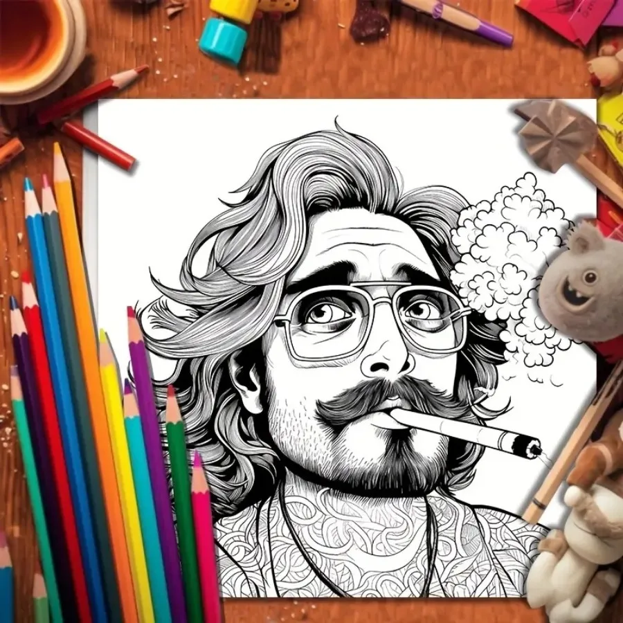 1pc Art Coloring Book Original Upgraded Paper Thickened 22 Pages Stoner Coloring Books Gift For Holiday Birthday Party thumbnail 5