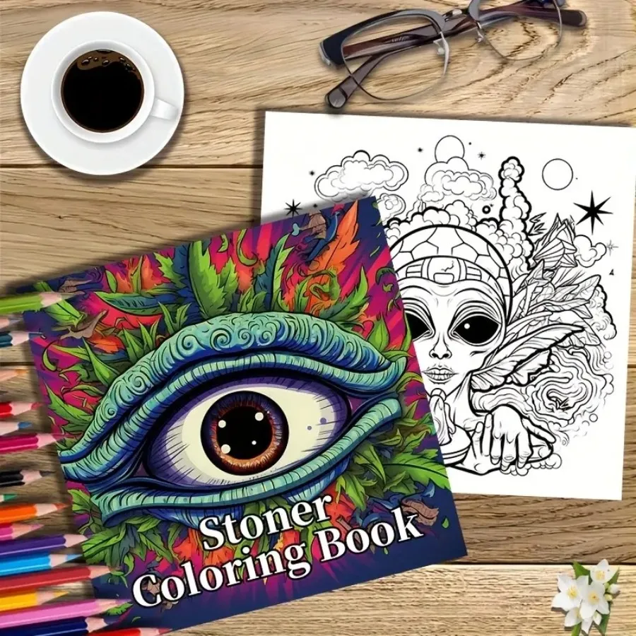 1pc Art Coloring Book Original Upgraded Paper Thickened 22 Pages Stoner Coloring Books Gift For Holiday Birthday Party thumbnail 6