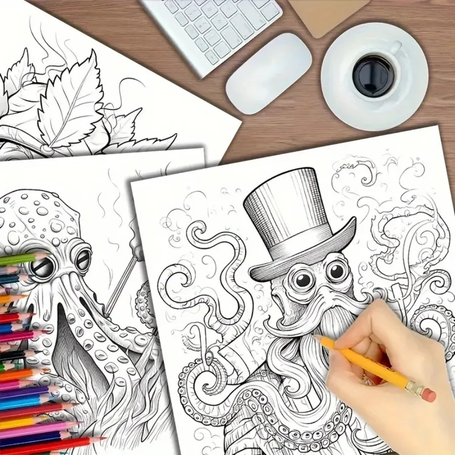 1pc Art Coloring Book Original Upgraded Paper Thickened 22 Pages Stoner Coloring Books Gift For Holiday Birthday Party thumbnail 3