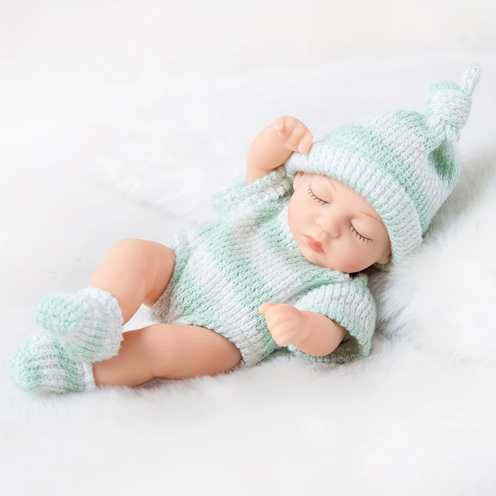 Mini 7 Inch Reborn Doll  Sleeping Baby Doll 19cm Born Dolls Baby Toys ,The Best Gift for Girls. thumbnail 3