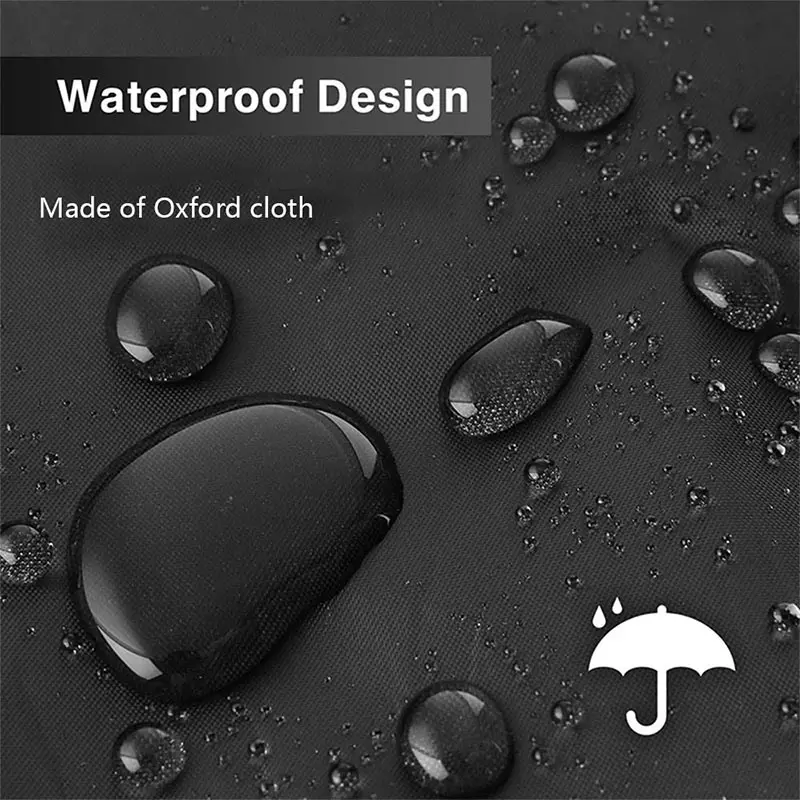 Round Black Outdoor Grill Cover Fire Pit Stove BBQ Covers Waterproof Heavy Duty Garden 210D Cloth Electric BBQ Protection Cover thumbnail 4