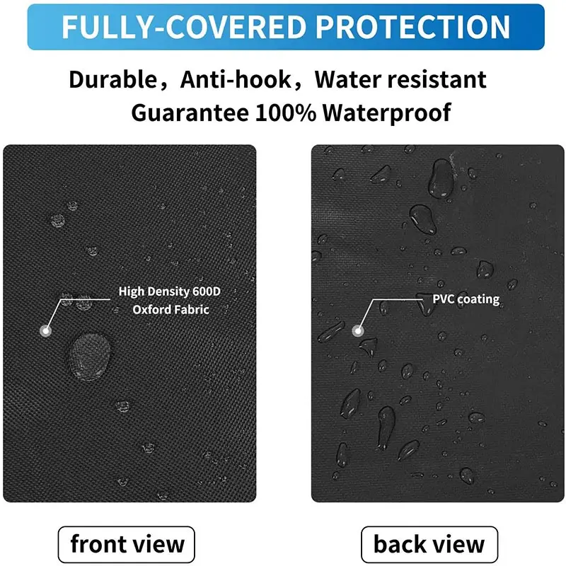 Round Black Outdoor Grill Cover Fire Pit Stove BBQ Covers Waterproof Heavy Duty Garden 210D Cloth Electric BBQ Protection Cover thumbnail 3
