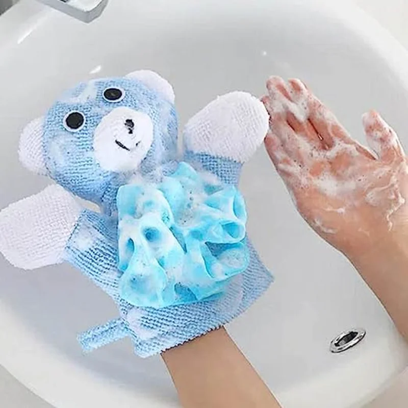 Cute Animal Bathing Gloves Kids Sponges for Bathing Loofah Gloves Shower Kids Body Scrub Hand Puppet Bath Wash Mitt Towel thumbnail 3