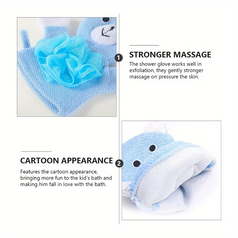 Cute Animal Bathing Gloves Kids Sponges for Bathing Loofah Gloves Shower Kids Body Scrub Hand Puppet Bath Wash Mitt Towel thumbnail 5