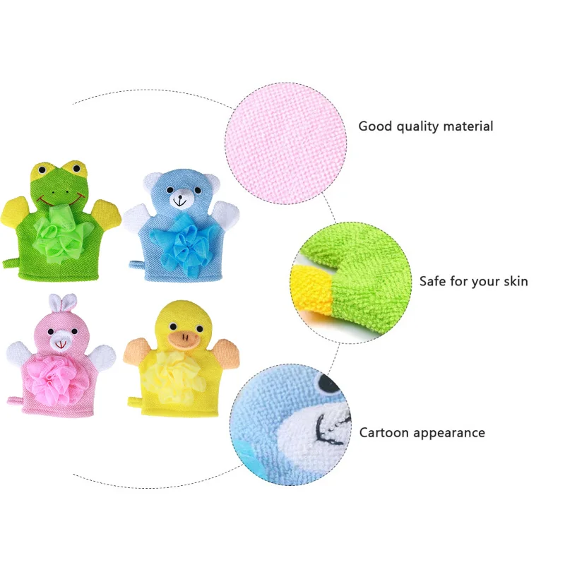 Cute Animal Bathing Gloves Kids Sponges for Bathing Loofah Gloves Shower Kids Body Scrub Hand Puppet Bath Wash Mitt Towel thumbnail 6