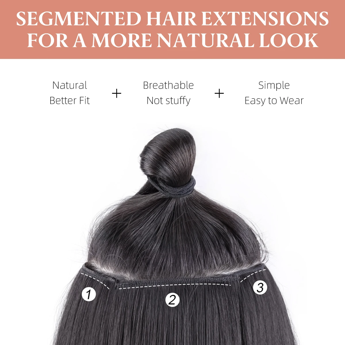 Synthetic 3Pcs/Set Clip In Hair Extensions Long Wavy Thick Hairpieces For Women Full Head Hair Pieces Natural Fake Hairs thumbnail 3