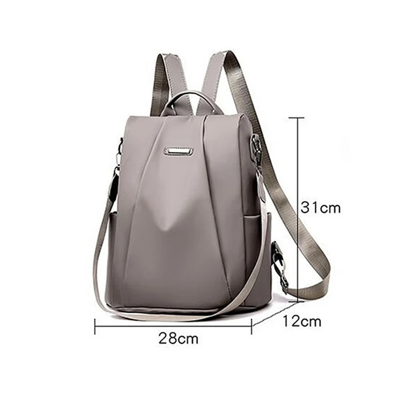New Women's Multifunction Backpack Casual Nylon Solid Color School Bag For Girls Fashion Detachable Strap Travel Shoulder Bag thumbnail 6