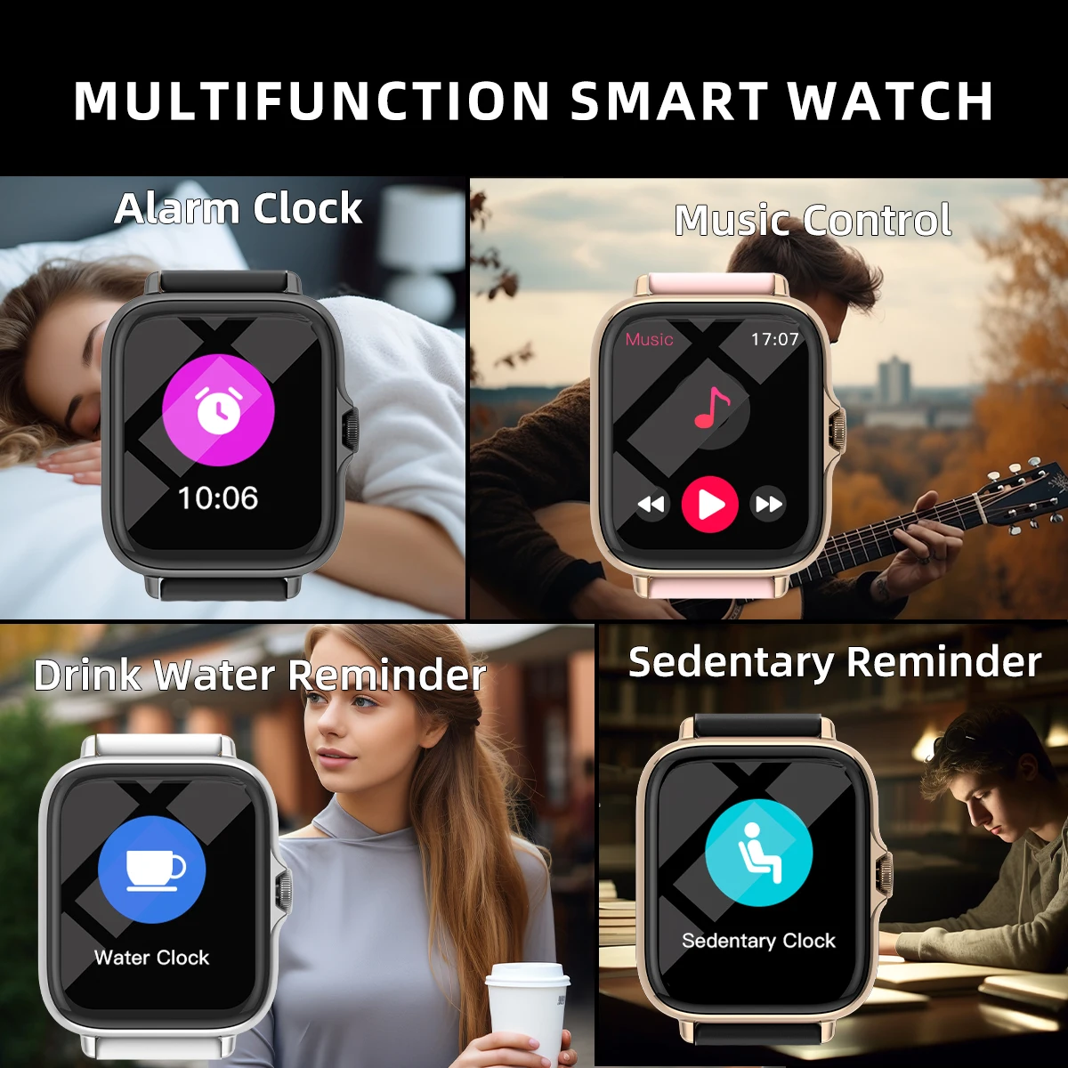 1.83'' Waterproof Smart Watch with Message Answer Call Sleep Monitoring Sports Pedometer Information Alerts For iPhone Android thumbnail 5