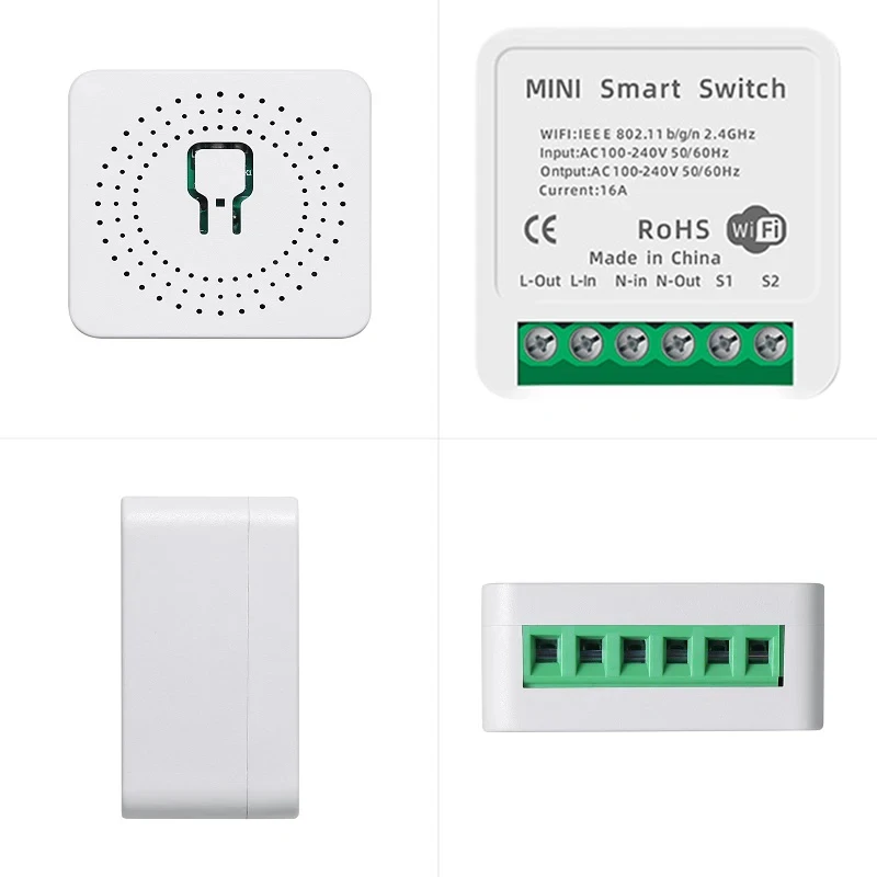 Mini DIY Smart Switch Tuya WiFi Light Switches Module Need Neutral Wire 2 Ways Timer Wireless Breaker Work for Alexa Google Home thumbnail 6