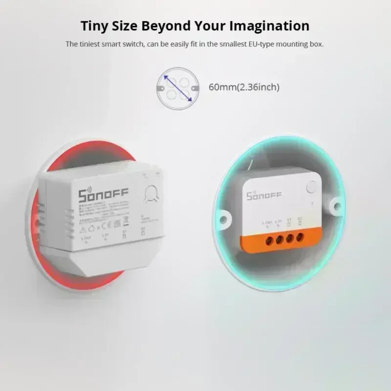 SONOFF ZBMINI L2 Zigbee Smart Switch Mini L2 Zigbee ZBMINIL2 No Neutral Wire Two-Way Control Required 1-Gang  Alexa Google Home thumbnail 2