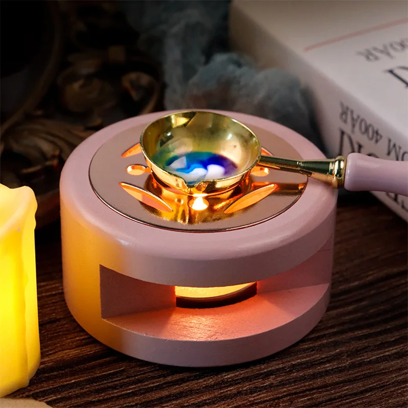 Sealing Wax 1 Set of Spoon Sealing Wax Furnace Stove Pot Seal Decorative Craft Gift Solid Wood Wax Stamp Craft Supplie SB002 thumbnail 2