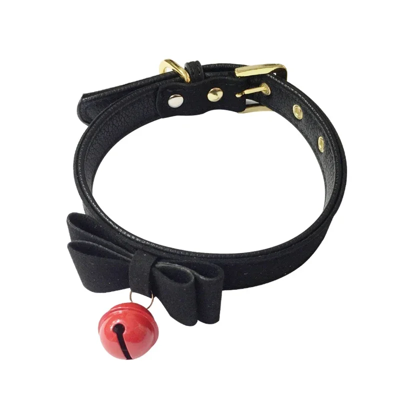 Handmade Sexy Rivet Alternative metal PU Leather Collar Bell Choker slave costume BDSM Bondage Necklace Neckband Sex Toys thumbnail 2