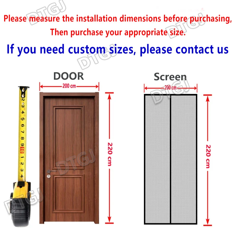 Magnetic Door Screen Insect Mosquito Net Curtain Black Fly Insect Auto Closing Invisible Mesh For Kitchen indoor living room thumbnail 6