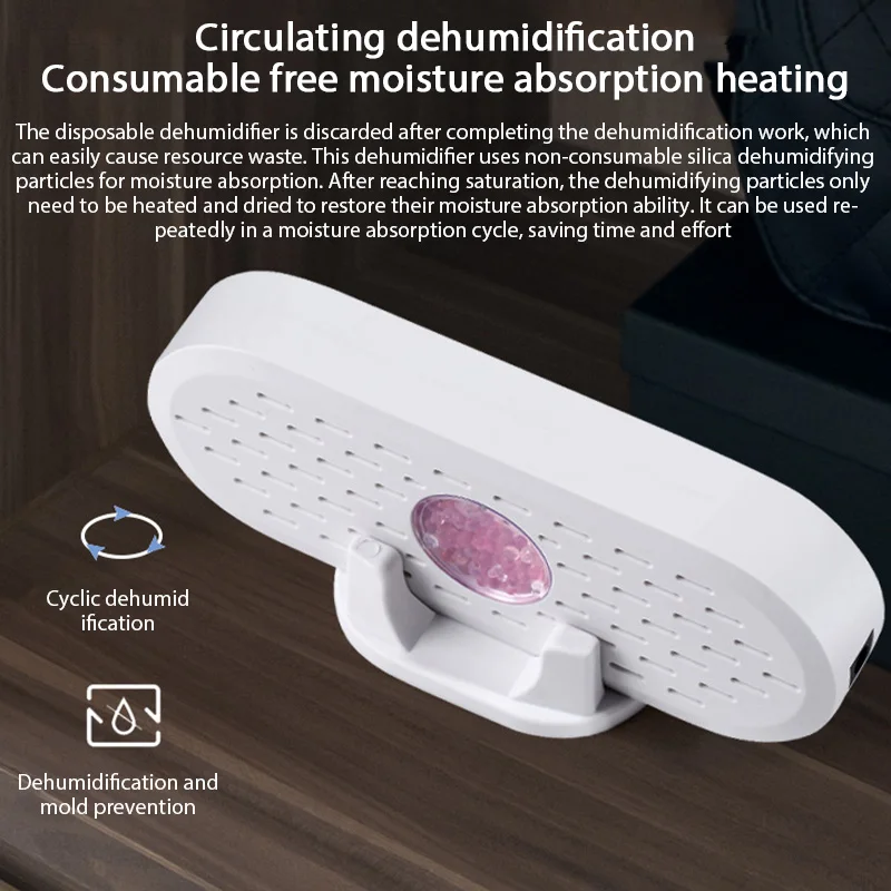 Mini Air Dryer Reusable Portable Electric Dehumidifiers USB Charging Energy Saving Electric Dryer for Closet Shoe Cabinet thumbnail 3