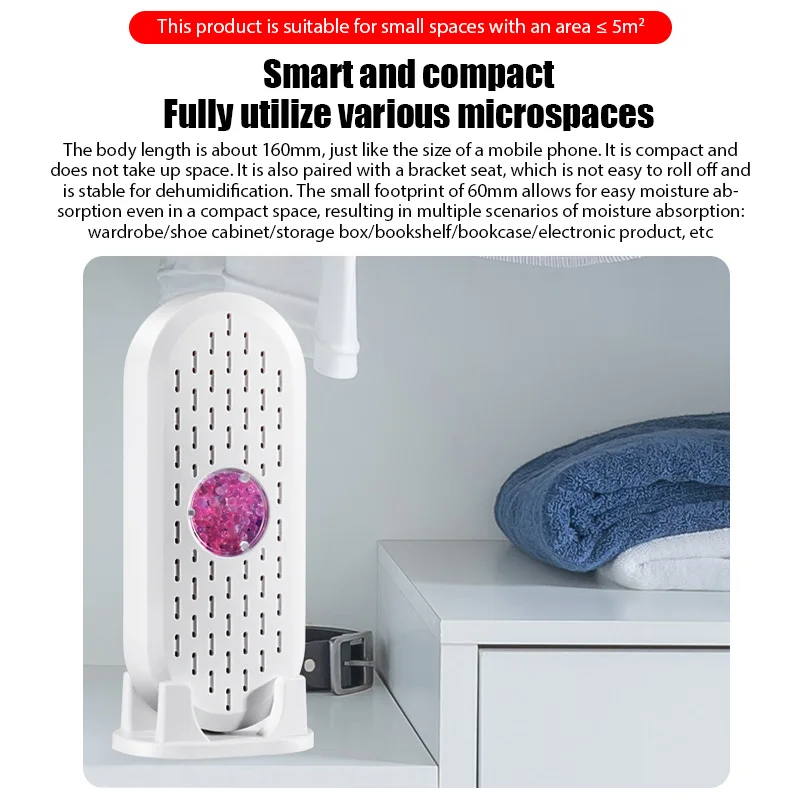 Mini Air Dryer Reusable Portable Electric Dehumidifiers USB Charging Energy Saving Electric Dryer for Closet Shoe Cabinet thumbnail 6