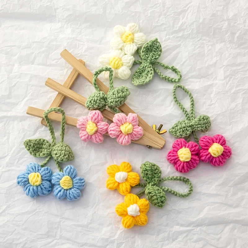 Lily Of The Valley Crochet Flowers  Multiple styles Keychain Artificial Flowers Hanging Decoration Car Pendant Knitted Flower thumbnail 3