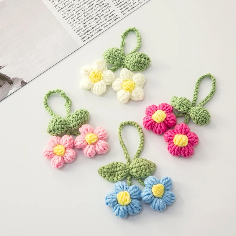 Lily Of The Valley Crochet Flowers  Multiple styles Keychain Artificial Flowers Hanging Decoration Car Pendant Knitted Flower thumbnail 5