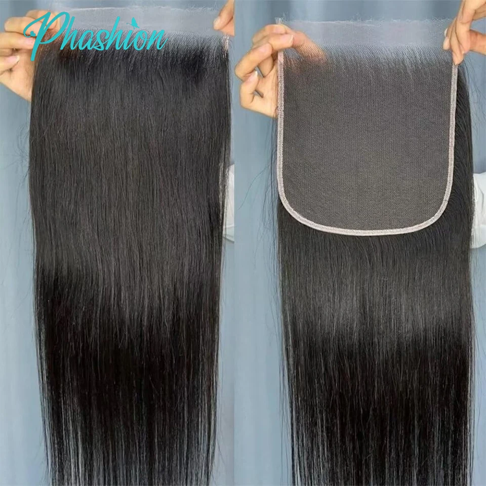 Phashion HD 13x6 13x4 Lace Frontal Straight Pre Plucked 4x4 5x5 6x6 Swiss Full Closure Only Natural Black 100% Remy Human Hair thumbnail 4
