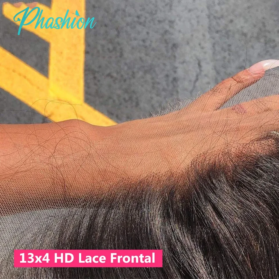 Phashion HD 13x6 13x4 Lace Frontal Straight Pre Plucked 4x4 5x5 6x6 Swiss Full Closure Only Natural Black 100% Remy Human Hair thumbnail 3