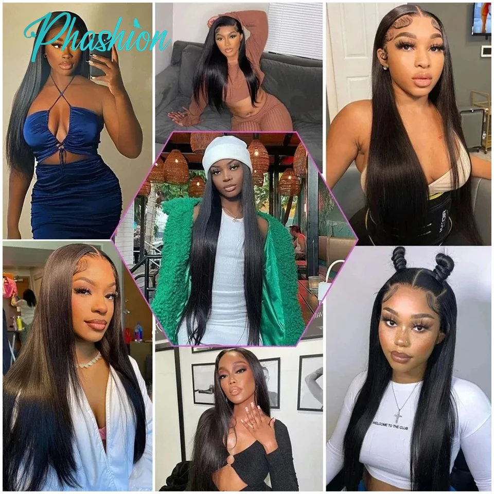Phashion HD 13x6 13x4 Lace Frontal Straight Pre Plucked 4x4 5x5 6x6 Swiss Full Closure Only Natural Black 100% Remy Human Hair thumbnail 6