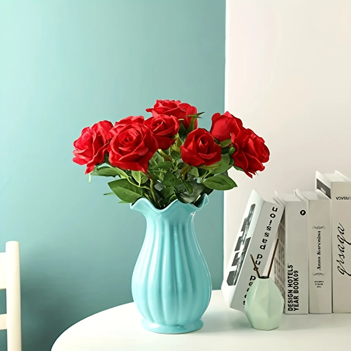 12pcs Realistic Artificial Rose Bouquet for Weddings, Birthdays, and More  for Floral Arrangements and Home Decor thumbnail 4